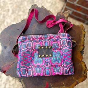 Hot Pink Snakeskin Crossbody